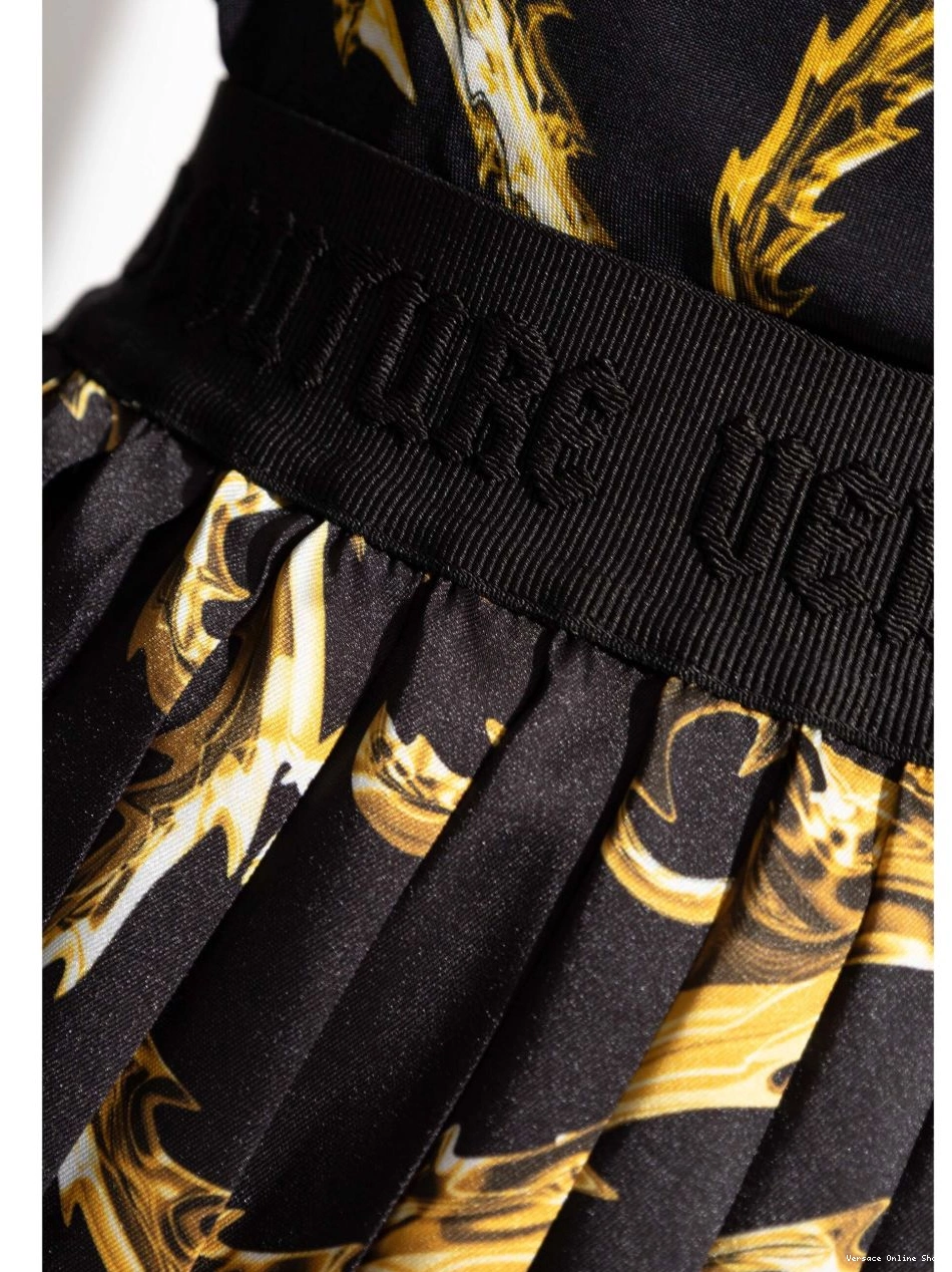 Affordable Chromo Women Jeans skirt Versace pleated midi Couture Couture 0325